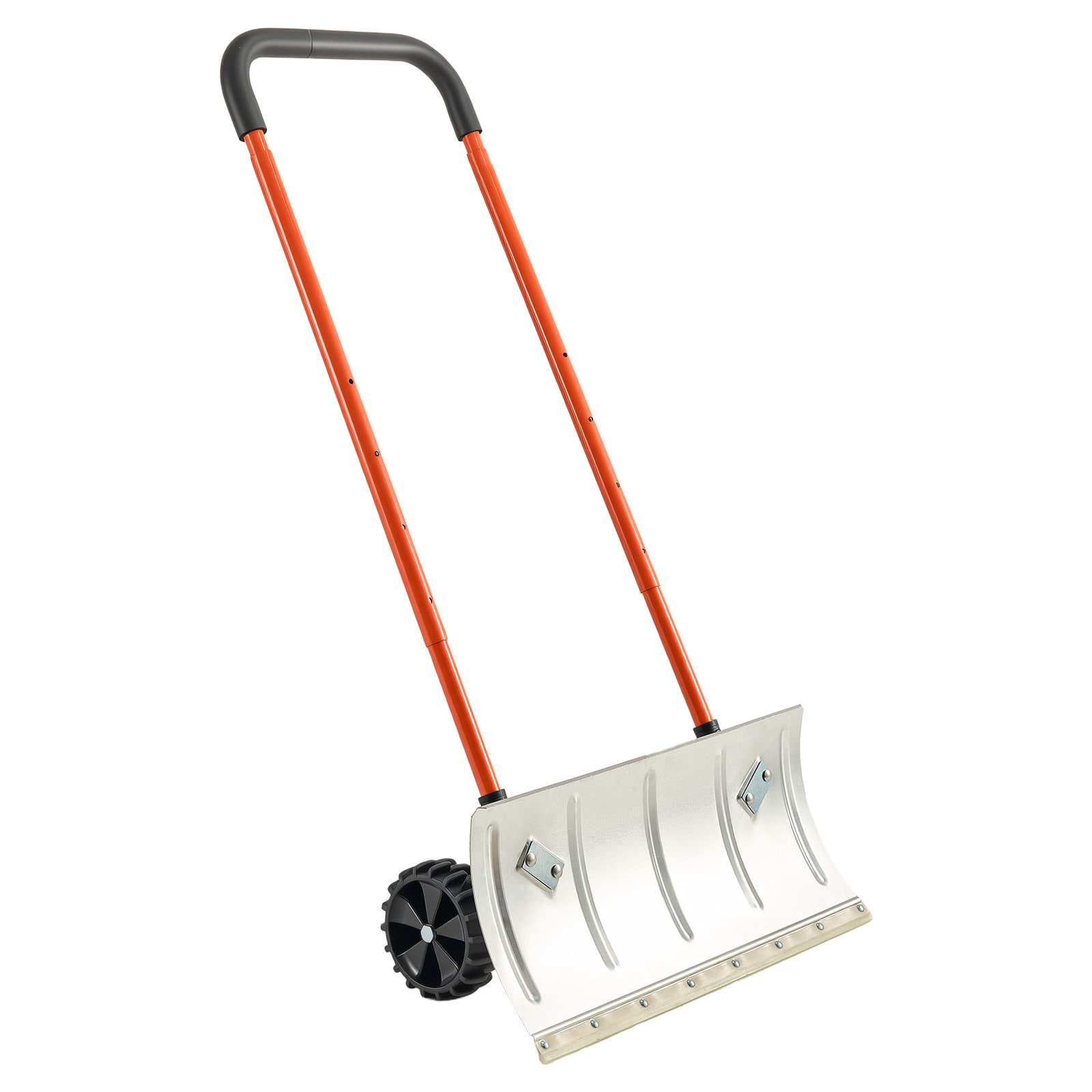 Durable Metal Wheeled Snow Pusher Shovel For Driveway Clearing_voghion.com